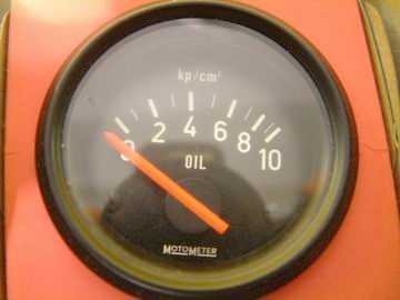 Motometer 6 Volt Öldruck-Anzeige D52mm von 0 kp/cm3 bis 5 kp/cm3