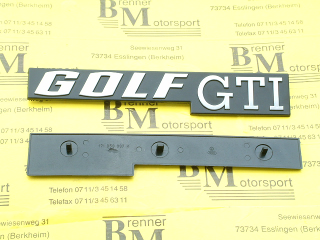 Schriftzug fr Golf GTI auf Heckklappe fr Golf 1 806.171.207