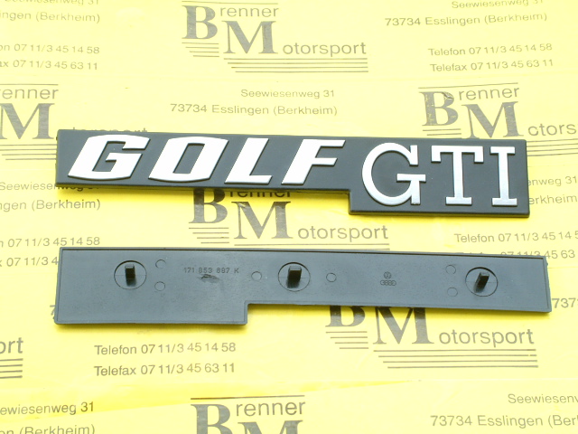 Schriftzug fr Golf GTI auf Heckklappe fr Golf 1 806.171.207