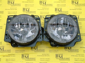 Schwarze Klarglasscheinwerfer Angel Eyes passend  fr VW Golf 2