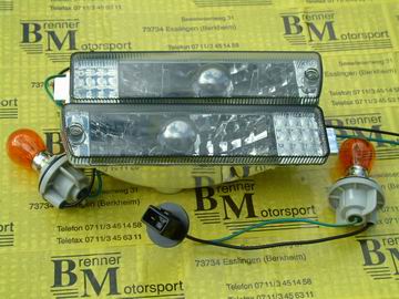 Schwarze Klarglas Front-Blinker für VW Golf 2 ab '89 mit GL-Stoßstange