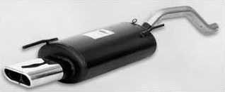 Supersprint-Endschalldämpfer für Polo 6N, Endrohr 1x125x75mm eckig